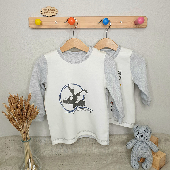 Лонгслив на двух кнопках с принтом "ADVENTURE TIME" арт.КЛ-02