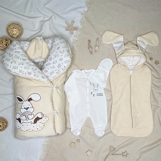 Комплект на выписку «Зайка на облаке» арт. 411