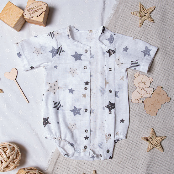 арт.Д-33  Боди детское муслин "Звезды"