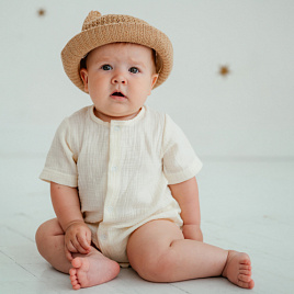 Д-38 Боди муслин, на кнопках, молочный