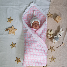 Плед детский  "Нежность" №ПВ-26 лебедь розовый