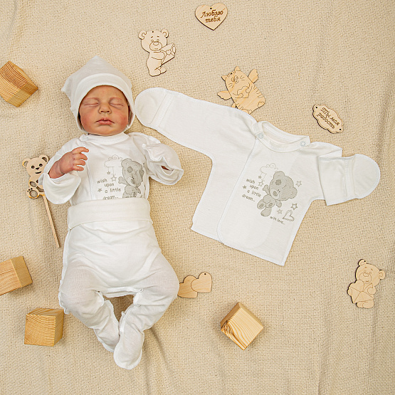 Распашонка детская на запахе арт.Р-111, молочный