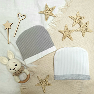 Шапочка с отворотом "лапша" арт. Б-285 молочный