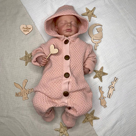 Арт. М-524 Вязаный комбинезон "Гномик", пудра