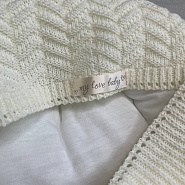 Арт. 464 Вязаный комплект на выписку, молочный