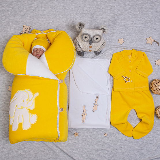 Комплект на выписку №172 "Улыбка"  Ярко-желтый