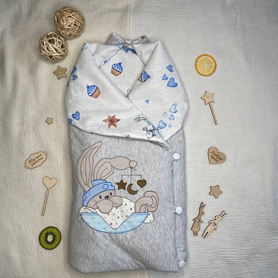 Арт.419 Комплект на выписку "Лежебока". голубой