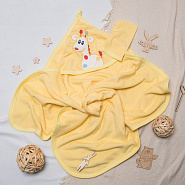 Полотенце-уголок и рукавичка для купания, арт.303 жёлтый