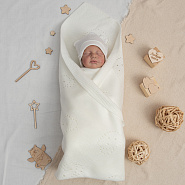 Плед вязаный №ПВ-25 мишки молочные