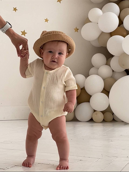 Д-38 Боди муслин, на кнопках, молочный