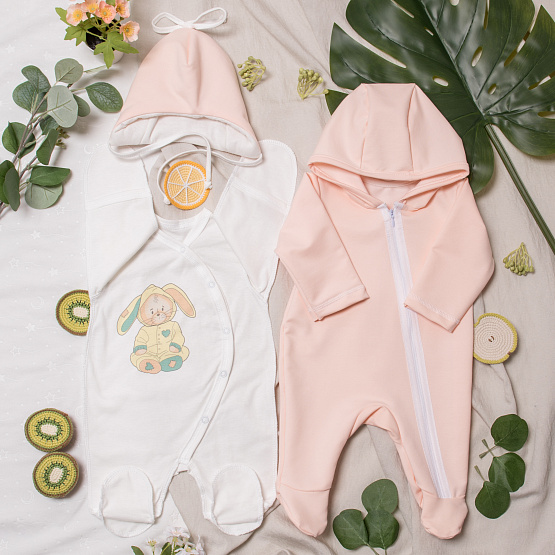 408 Комплект на выписку "Мамина радость, персик, деми