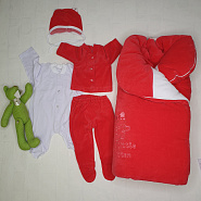 Комплект на выписку №190 "Котенок" красный