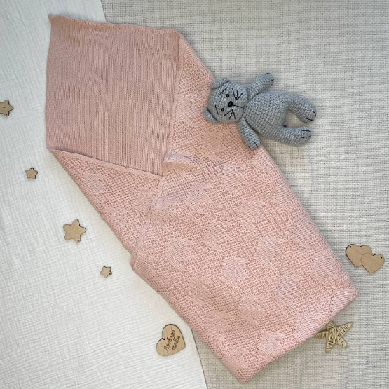 ПВ-31 Плед вязаный "Царский", розовый