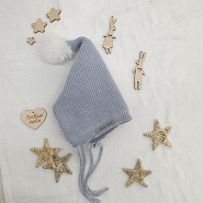 Б-300 Шапочка вязаная с помпоном "Гномик" серая