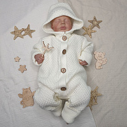 Арт. М-524 Вязаный комбинезон "Гномик", молочный