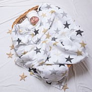 № 0881 Плед детский двусторонний, муслин 100*130см