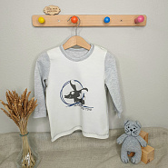 Лонгслив на двух кнопках с принтом "ADVENTURE TIME" арт.КЛ-02