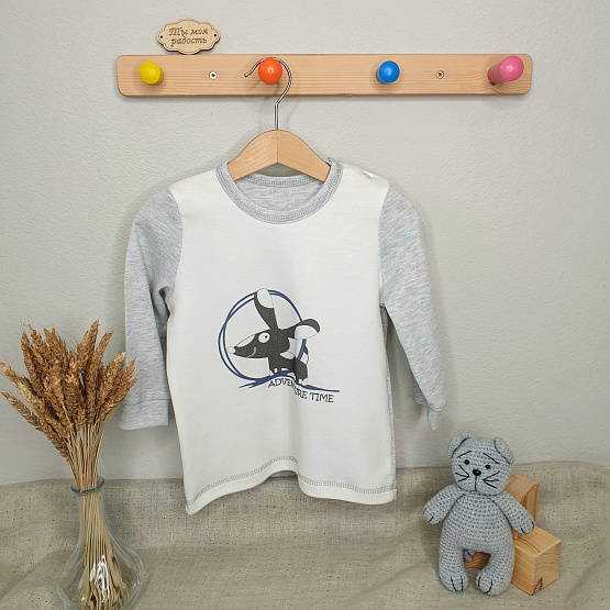 Лонгслив на двух кнопках с принтом "ADVENTURE TIME" арт.КЛ-02