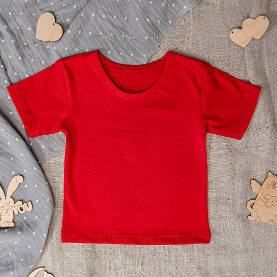 Футболка с круглым вырезом, красная арт.Ф-82