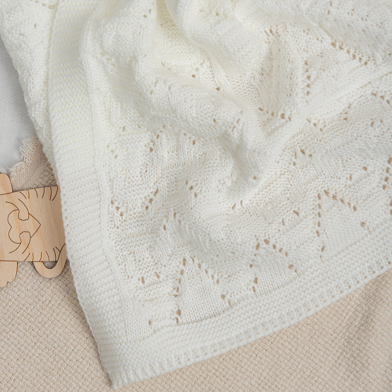 Плед детский вязаный арт.ПВ-30 молочный