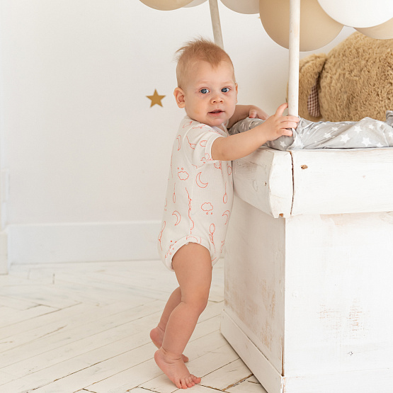 К-332 Костюм "Шарик" боди,штаны,шапочка. Розовый