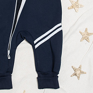 Комбинезон "Вырастайка" из футера с начёсом, арт.М-516, тёмно-синий