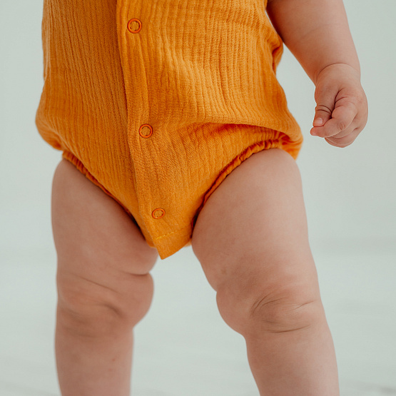 Д-38 Боди муслин, на кнопках, горчица