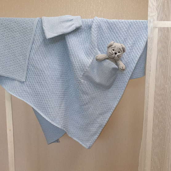 ПВ-32 Плед детский с шапкой "Кармашек"