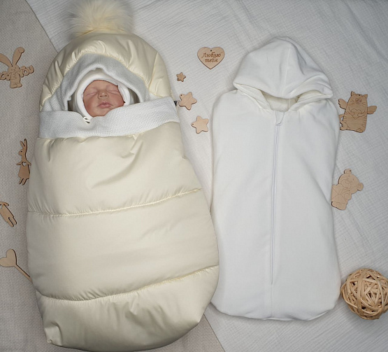 Конверт прогулочный «Дутик» арт.11-170 молочный