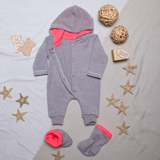 Комбинезон на кнопках с пинетками арт.М-490, неон