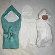 Арт 466 Комплект на выписку "Летнее Чудо " мятный