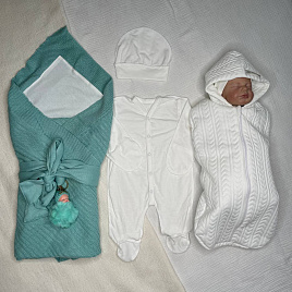 Арт 466 Комплект на выписку "Летнее Чудо " мятный