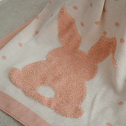 ПВ-37 Плед вязаный "Зайка", пудра