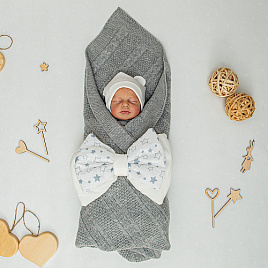 Плед детский вязаный "Косичка" № ПВ-29 