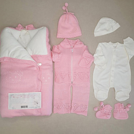 198 Комплект на выписку  "Розовый мишка"