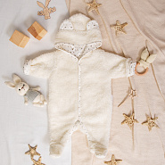 Комбинезон «Плюшик» с капюшоном арт.М-464 молочный